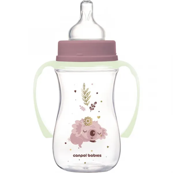 Canpol babies EasyStart Sleepy Koala 240 ml dojčenská fľaša 3 m+ Pink 240 ml