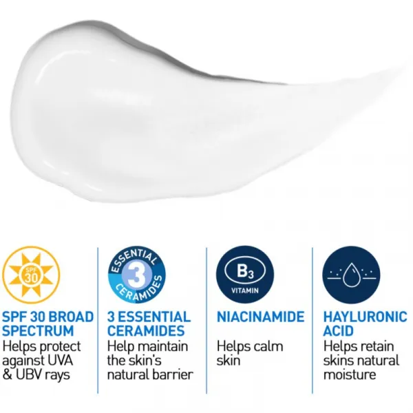 CeraVe Moisturizers hydratačný krém na tvár pre normálnu až suchú pleť SPF 30 52 ml