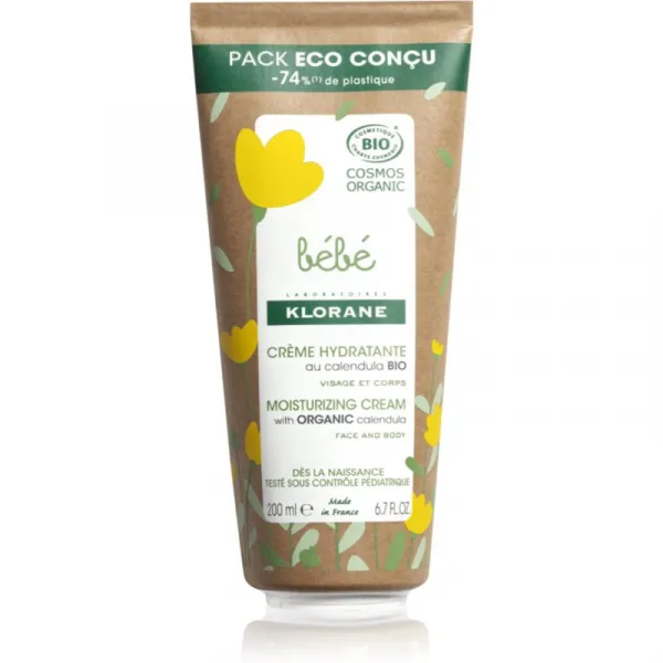Klorane Bébé Calendula hydratačný krém na detskú pokožku s BIO měsíčkem lékařským 200 ml