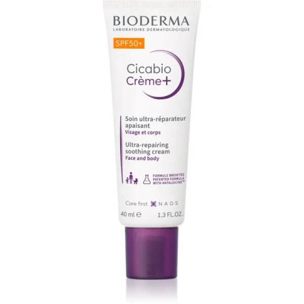 Bioderma Cicabio Créme+ SPF 50+ krém na tvár SPF 50+ 40 ml