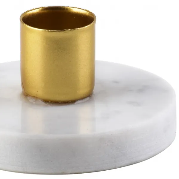 Mondex Svietnik Cedric Marble 7,5 cm zlatý/biely