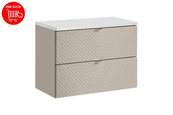 Comad Závesná skrinka pod umývadlo Viva Cashmere s doskou 80 cm kašmír/biela