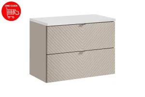Comad Závesná skrinka pod umývadlo Viva Cashmere s doskou 80 cm kašmír/biela