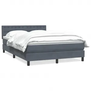 vidaXL Posteľný rám boxspring s matracom tmavosivý 140x220 cm zamat