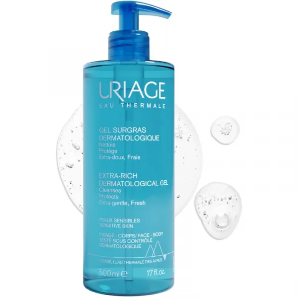 Uriage Hygiène Extra-Rich Dermatological Gel čistiaci gél na tvár a telo 500 ml