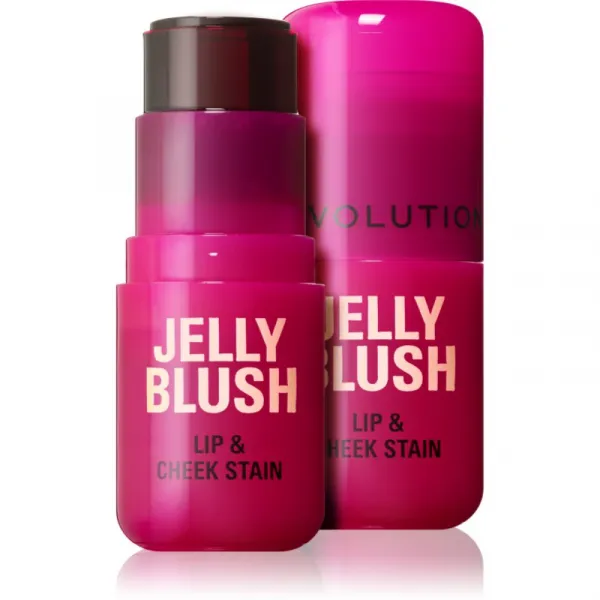 Makeup Revolution Jelly Blush lícenka v tyčinke na pery a líca odtieň Cherry Red 5.5 g