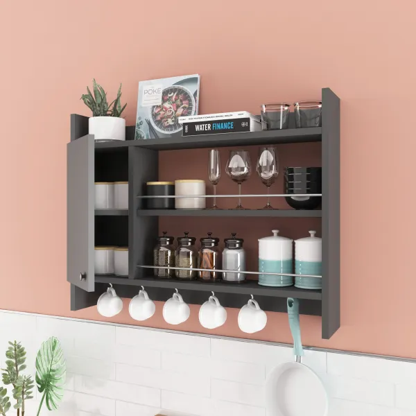 Kalune Design Kuchyňská police KNERR 85 cm antracit