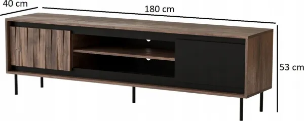 HALMAR Televizní stolek Swing 180 cm ořech/černý