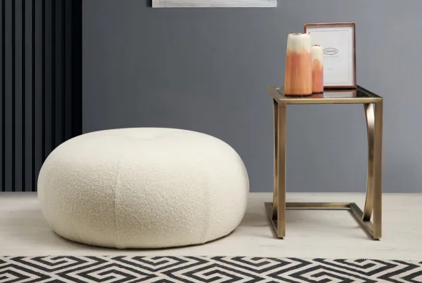 Hanah Home Taburet TINA bouclé bílý