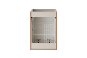 Comad Závesná skrinka Bella Cashmere s doskou a umývadlom 120 cm kašmír/dub Artisan