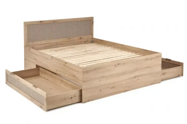 HALMAR Dvoulůžková postel Borneo K 160x200 s šuplíky dub artisan/černá