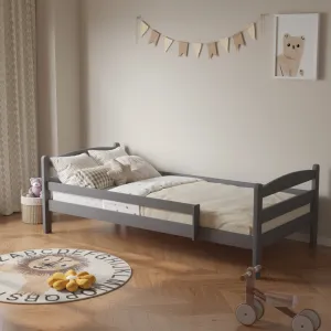 Posteľ so zábranou, 90x200, sivá, DALMA