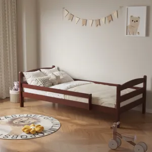 Posteľ so zábranou, 90x200, orech, DALMA