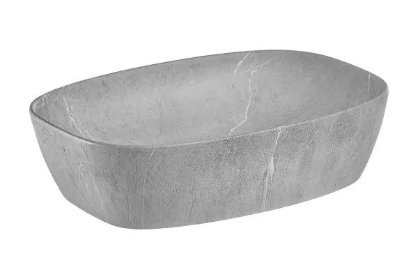 Comad Súprava keramického umývadla na dosku a výpuste Anna 50 cm sivý kameň