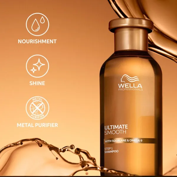 Wella Professionals Ultimate Smooth Shampoo intenzívne vyživujúci šampón na lesk a hebkosť vlasov 100 ml