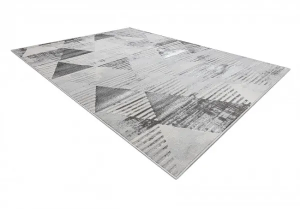 Koberec LIRA E1627 Trojuholníky geometrický, štrukturálny, glamour - sivý