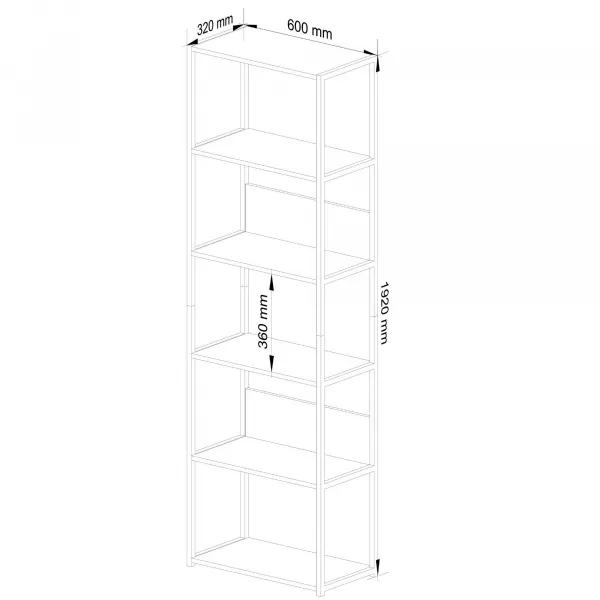 Ak furniture Regál LOFT 60 cm bílý