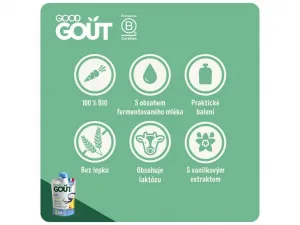Good Gout Bio Hruškový jogurt s čučoriedkami 90 g,GOOD GOUT BIO Jogurt, hruška a vanilka 90 g – ovocný príkrm