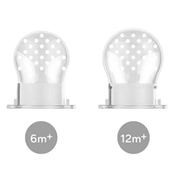 BABYONO - Cumlík silikónový na kŕmenie Dino grey 6m+
