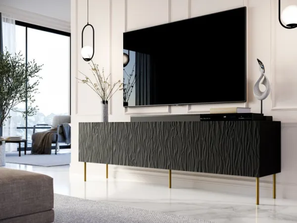 HALMAR TV skrinka Jungle 190 cm čierna/zlatá
