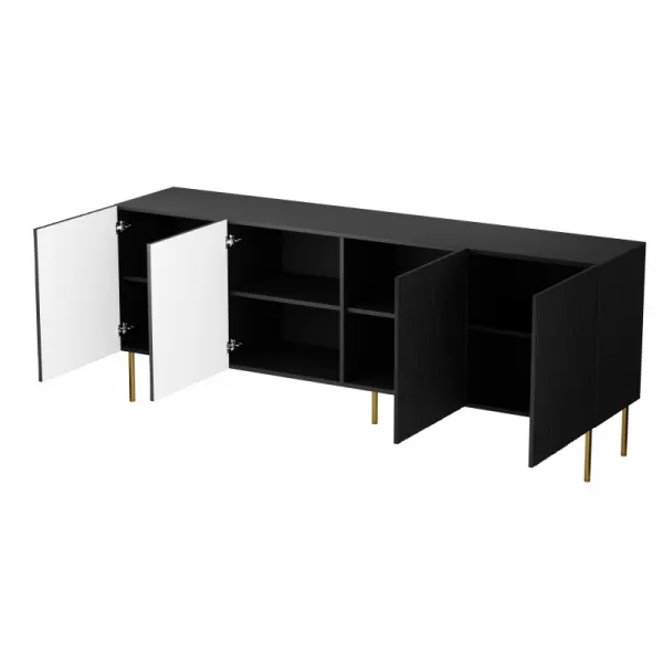 HALMAR Komoda Jungle 190 cm čierna/zlatá