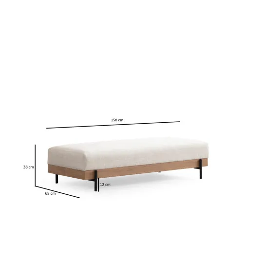 Hanah Home Taburet ETI 158 cm bílý/dub přírodní