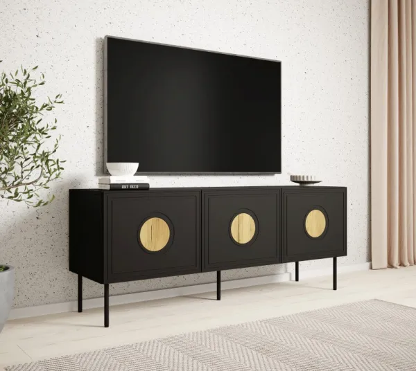 HALMAR Televízny stolík Palazzo 150 cm čierny/dub craft