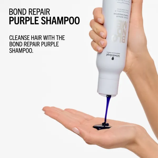 Schwarzkopf Professional Blondme Bond Repair Purple Shampoo fialový šampón pre blond vlasy 300 ml