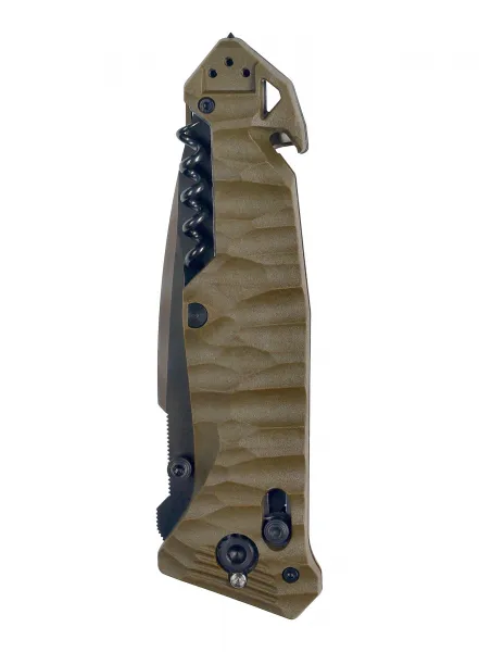 Tb outdoor zatvárací nôž cac army pa6 tx kombinované ostrie vývrtka army green