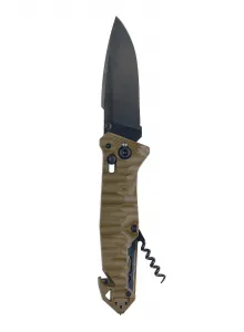 Tb outdoor zatvárací nôž cac army pa6 tx kombinované ostrie vývrtka army green