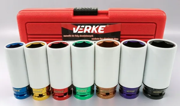 VERKE Rázové nadstavce pre hliníkové disky 1/2" 17 - 27 mm
