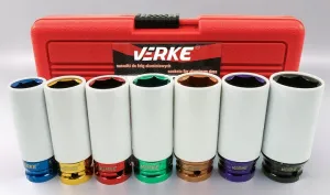 VERKE Rázové nadstavce pre hliníkové disky 1/2" 17 - 27 mm
