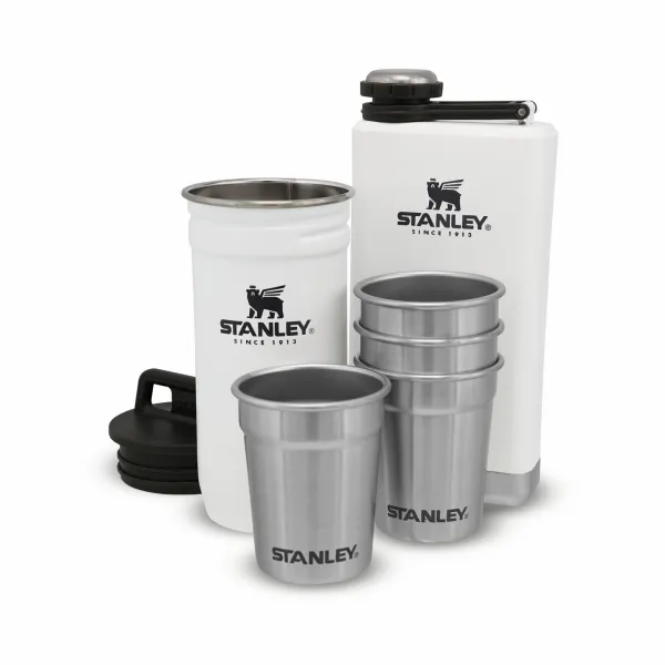 Stanley Adventure Pre-Party Shot Glass + Flask Set Matte Black Pebble 230ml-4 x 59ml Ploskačka-Pohár