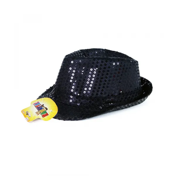 Rappa Čierny disco klobúk s LED svetielkami