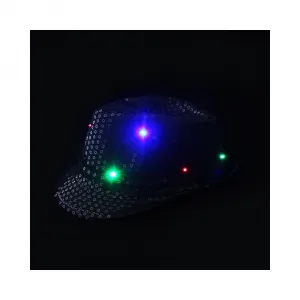Rappa Čierny disco klobúk s LED svetielkami