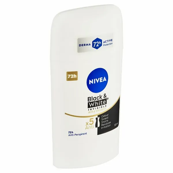 NIVEA Black & White Invisible Silky Smooth tuhý antiperspitant 50 ml