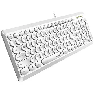 Genius Slimstar Q200, klávesnice CZ/SK, klasická, tichá typ drátová (USB), bílá, ne