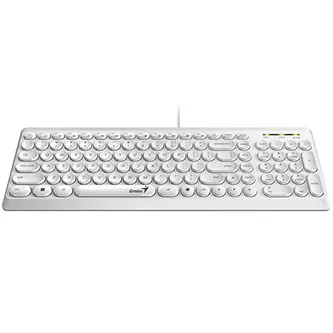 Genius Slimstar Q200, klávesnice CZ/SK, klasická, tichá typ drátová (USB), bílá, ne