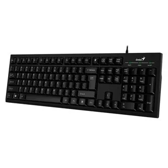Genius Smart KB-100 31300005400, klávesnice US, klasická, drátová (USB), černá, leštěný hliník