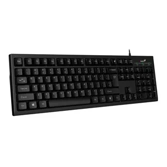 Genius Smart KB-100 31300005400, klávesnice US, klasická, drátová (USB), černá, leštěný hliník