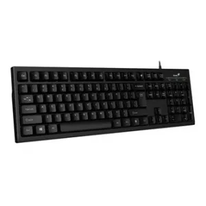 Genius Smart KB-100 31300005400, klávesnice US, klasická, drátová (USB), černá, leštěný hliník
