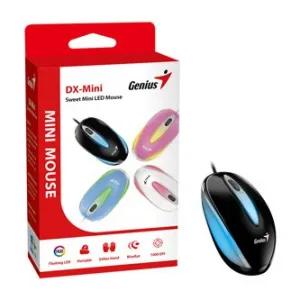 Genius Myš DX-Mini 31010025404, 1000DPI, optická, 3tl., drátová USB, černá, klasická, RGB podsvícení