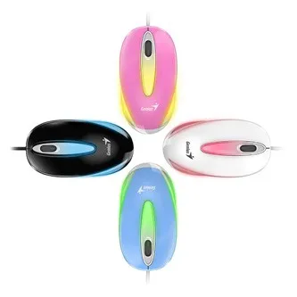Genius Myš DX-Mini 31010025406, 1000DPI, optická, 3tl., drátová USB, modrá, klasická, RGB podsvícení