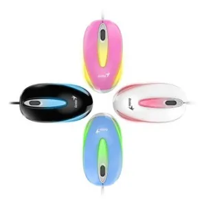 Genius Myš DX-Mini 31010025407, 1000DPI, optická, 3tl., drátová USB, růžová, klasická, RGB podsvícení