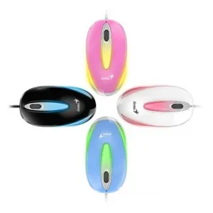 Genius Myš DX-Mini 31010025405, 1000DPI, optická, 3tl., drátová USB, bílá, klasická, RGB podsvícení