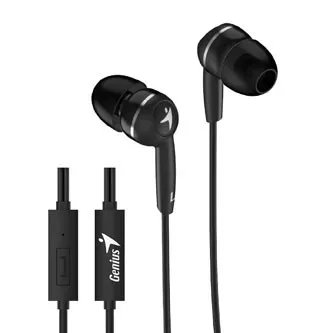 Genius HS-M320 31710005412, sluchátka, bez ovládání hlasitosti, černé, špuntová typ 3.5 mm jack