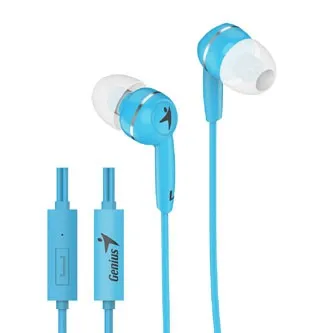 Genius HS-M320 31710005414, sluchátka, bez ovládání hlasitosti, modré, špuntová typ 3.5 mm jack