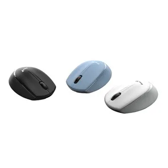 Genius Myš NX-7009 31030030402, 1200DPI, 2.4 [GHz], optická, 3tl., bezdrátová, bílo-šedá, 1 ks AA, Blue-Eye senzor, symetrická