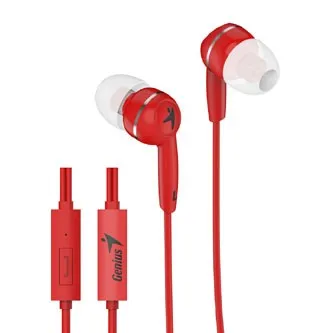 Genius HS-M320 31710005415, sluchátka, bez ovládání hlasitosti, červené, špuntová typ 3.5 mm jack