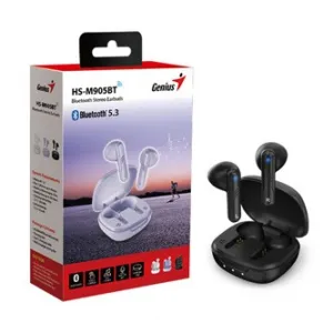 Genius HS-M905BT 31710025402, mikrofon, přepínání skladeb, černá, 2.0, s nabíjecí krabičkou, sportovní typ USB-C
